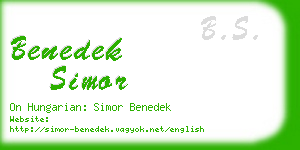 benedek simor business card